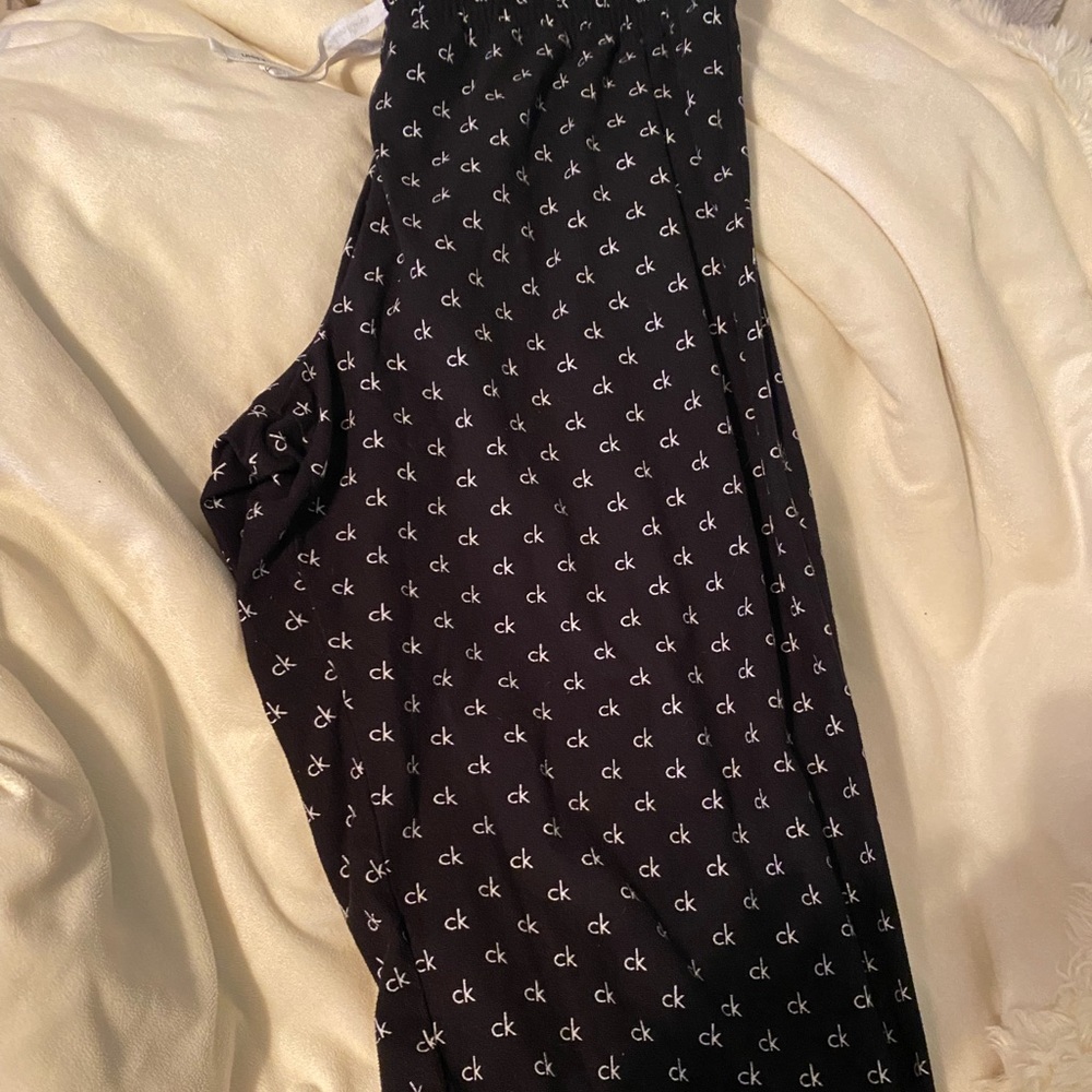 Calvin Klein pajama sleep pants black with white CK logo size large